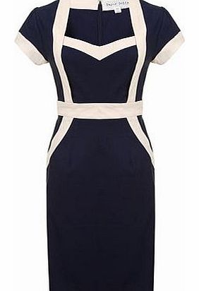 Womens Paper Dolls Navy panel bodycon dress-