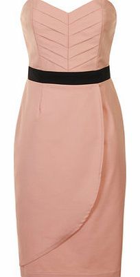 Dorothy Perkins Womens Paper Dolls Strapless Pleat Dress- Pink
