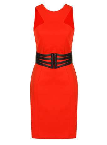 Womens Paper Dolls Tomato Racer Bodycon Dress-
