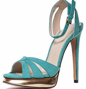 Dorothy Perkins Womens Paper Dolls Turquoise Peep Toe Sandals-