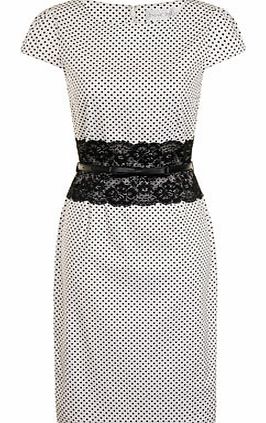Womens Paper Dolls White And Black dot lace