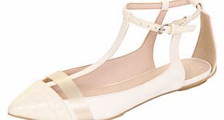 Dorothy Perkins Womens Paper Dolls White Snakeskin Ballet Pumps-