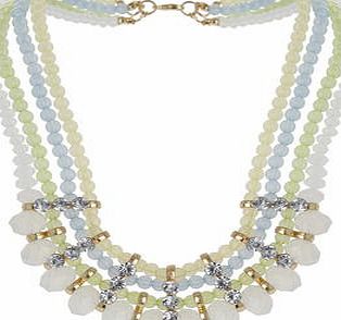 Dorothy Perkins Womens Pastel Beaded Necklace- Gold DP49815841