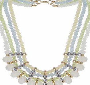 Dorothy Perkins Womens Pastel Beaded Necklace- Gold DP49815841