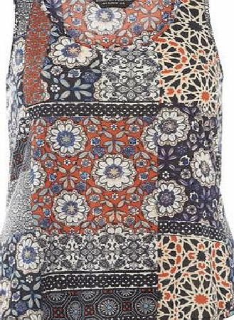 Dorothy Perkins Womens Patchwork Print Scoop Vest Top- Multi