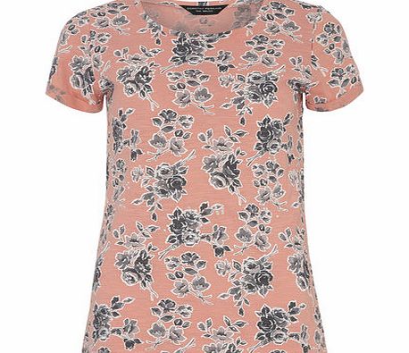 Dorothy Perkins Womens Peach Bouquet Bling Tee- Peach DP56390873