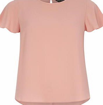 Dorothy Perkins Womens Peach Split Back Soft Tee- Pink DP05519555