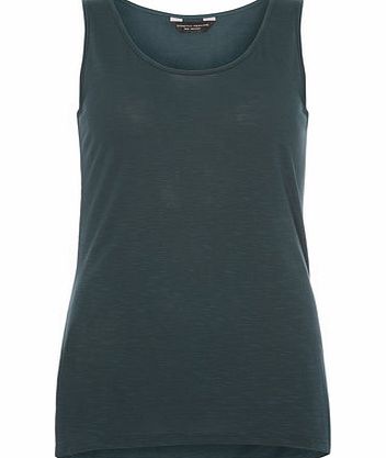 Dorothy Perkins Womens Peacock Green Scoop Vest Top- Dark Green