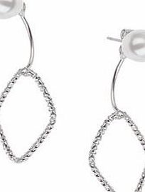 Dorothy Perkins Womens Pearl And Diamond Drop Earring- Cream