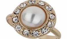 Dorothy Perkins Womens Pearl Surround Ring- Gold DP49814612