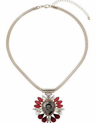 Dorothy Perkins Womens Petal Stone Necklace- Red DP49814788