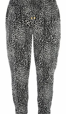 Womens Petite animal soft joggers- Black