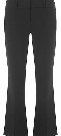 Womens Petite black slim bootleg trousers- Black