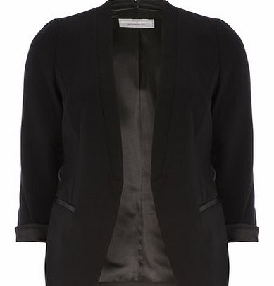 Dorothy Perkins Womens Petite black tux blazer- Black DP79269001