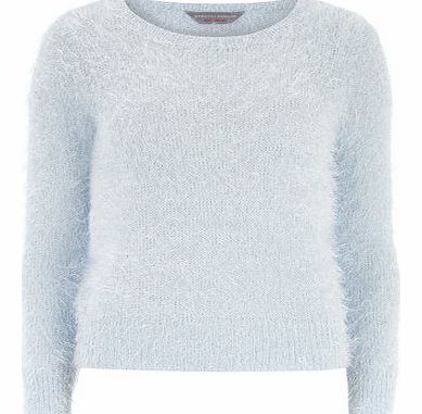 Dorothy Perkins Womens Petite blue fluffy jumper- Blue DP79232911