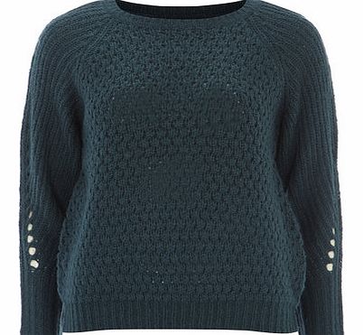Womens Petite bobble jumper- Green DP79232500