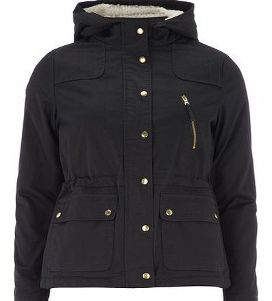 Dorothy Perkins Womens Petite borg hood jacket- Blue DP79236323