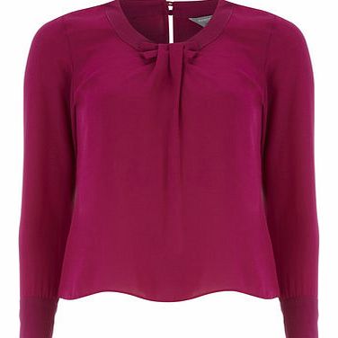 Womens Petite bow front blouse- Pink DP79278113