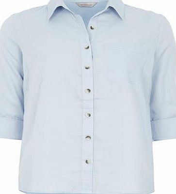 Dorothy Perkins Womens Petite chambray twill shirt- Blue