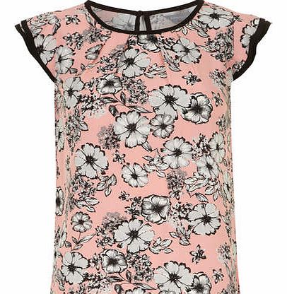 Dorothy Perkins Womens Petite Coral frill shell top- Coral