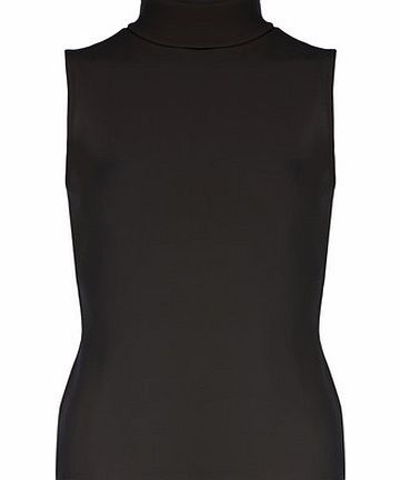Dorothy Perkins Womens Petite crepe roll neck top- Black