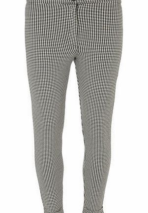 Dorothy Perkins Womens Petite dogstooth treggings- Black