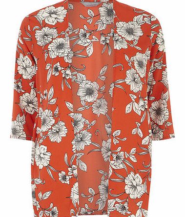 Dorothy Perkins Womens Petite exclusive floral long line kimono-