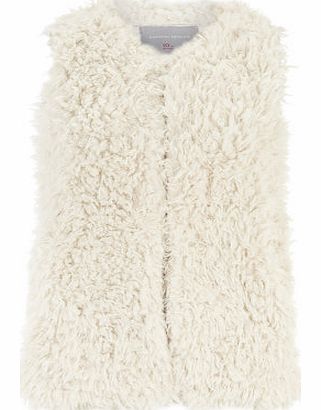 Dorothy Perkins Womens Petite faux fur cream gillet- Cream