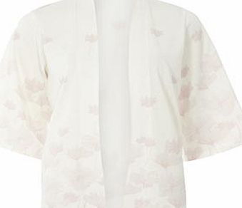Dorothy Perkins Womens Petite floral kimono cardigan- White