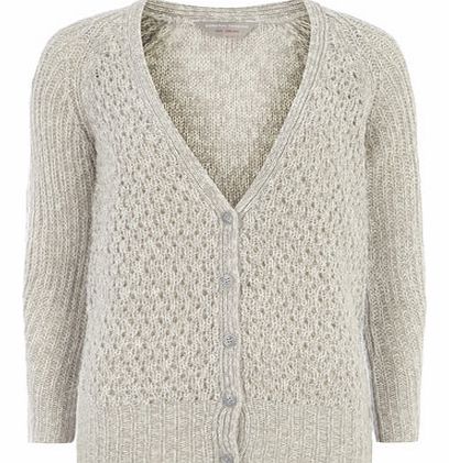Dorothy Perkins Womens Petite grey bobble cardigan- Grey