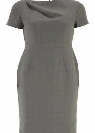 Dorothy Perkins Womens Petite grey check shift dress- Grey