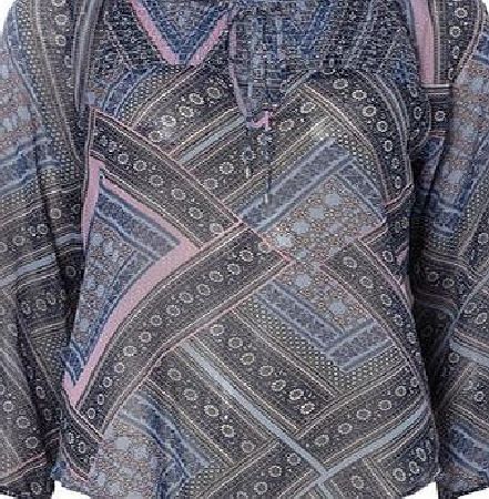 Dorothy Perkins Womens Petite gypsy blouse- Blue DP79860110