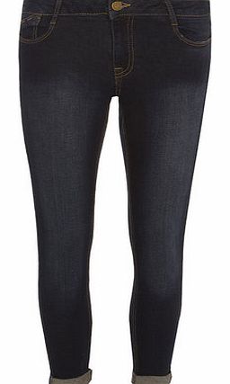 Dorothy Perkins Womens Petite ``Harper`` roll up jeans- Indigo