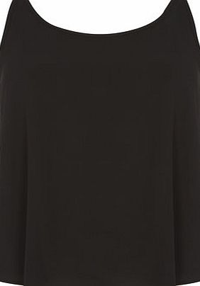 Dorothy Perkins Womens Petite High Neck Sleeveless Top- Black