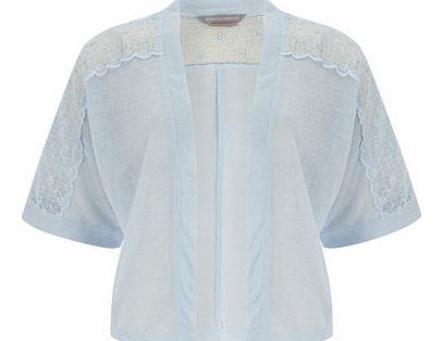 Dorothy Perkins Womens Petite lace insert kimono- Pale Blue