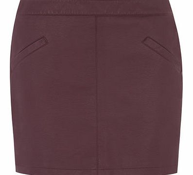 Dorothy Perkins Womens Petite leather look pocket mini skirt-