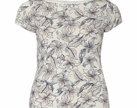 Dorothy Perkins Womens Petite lily printed tee- Pink DP79291114