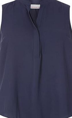 Dorothy Perkins Womens Petite navy sleeveless shirt- Blue