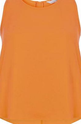 Dorothy Perkins Womens Petite orange split back top- Orange