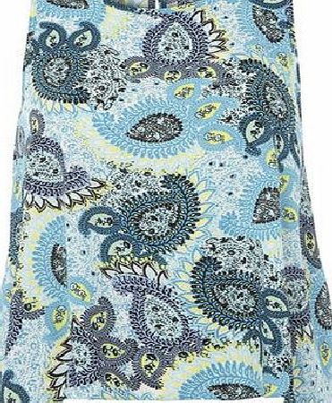 Dorothy Perkins Womens Petite paisley dip back top- Blue