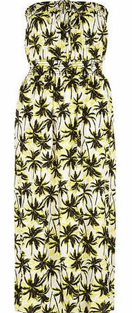 Dorothy Perkins Womens Petite palm bandeau maxi dress- Yellow