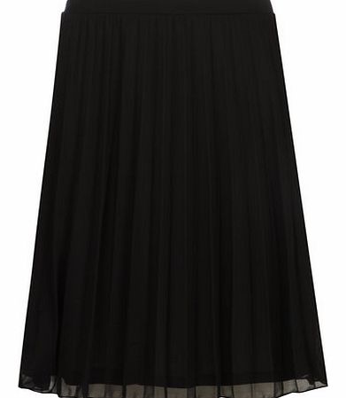 Dorothy Perkins Womens Petite pleated midi skirt- Black DP79263801