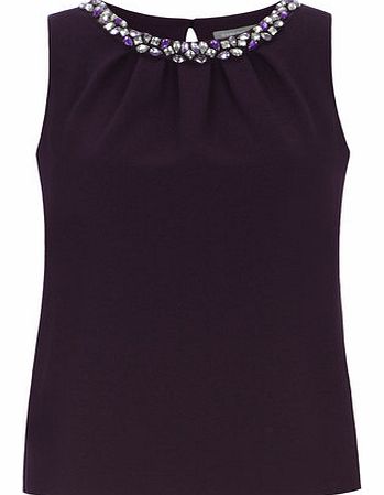 Dorothy Perkins Womens Petite Plum Crepe Shell Top- Purple