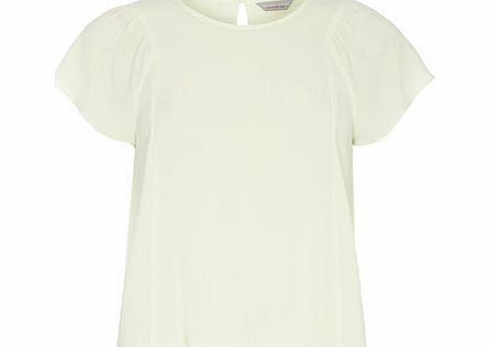 Dorothy Perkins Womens Petite popcorn flutter top- Green
