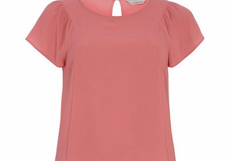 Dorothy Perkins Womens Petite popcorn flutter top- Pink DP79288314