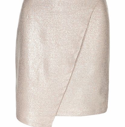 Dorothy Perkins Womens Petite Shimmer Wrap Skirt- Pink DP79852914