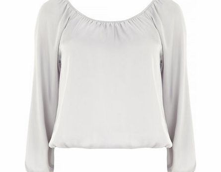 Dorothy Perkins Womens Petite silver satin top- Silver DP79293660