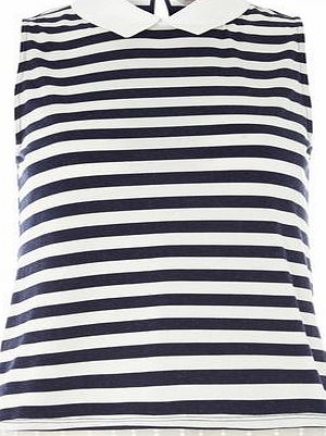 Dorothy Perkins Womens Petite stripe lace 2 in 1 top- Blue