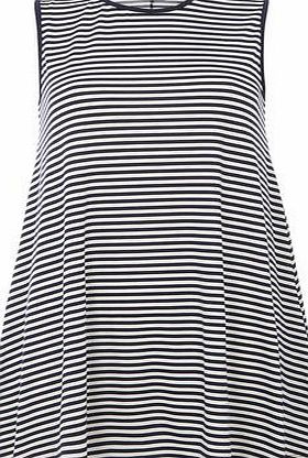 Dorothy Perkins Womens Petite stripe sleeveless tunic- White