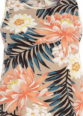 Dorothy Perkins Womens Petite tropical dip back top- Stone